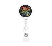 Completamente vaccinato dal sangue di Gesù Porta badge retrattile Porta carte d'identità con clip per infermiere Studente Impiegato