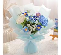 Completato Crochet Flowers Bouquet Versatile per il compleanno di Capodanno