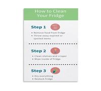 Complete Guide to Cleaning Your Fridge and Freezer Kitchen Tips Poster Canvas Painting Wall Art for Home Decor(Unframed,12x18inch(30x45cm))
