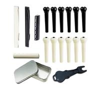 Complete Guitar Bridge Hardware Set ABS Bridge Pins Saddles and Metal Puller Tool Suitable for Quick String Changes ABS Guitar Bridge Pins Guitar Bridge Pin Installation Professional Guitar