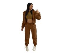 Completi da Donna 2 Pezzi Complete Sportiva Casual Tute Ginnastica Elegante Invernale Completa Leggero Tuta Felpa Senza Cappuccio e Pantalone Cotone Pantaloni Larghi Palestra Tempo Libero Yoga Sportsw