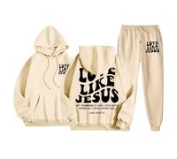 Completi da Donna 2 Pezzi Palestra Tuta Donne Completa Sportiva felpa con cappuccio a maniche lunghe Pantaloni Vita Alta Cotone Larghi Tempo Libero Yoga Sportswear