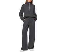 Completi da Donna 2 Pezzi Tuta Sportiva Completa Autunno Inverno Due Cotone Jogging Completo Palestra Sportivo Ginnastica Curvy Felpa con Cappuccio Pantaloni Vita Alta Set di Taglie Forti Tute