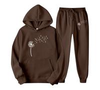 Completi da Donna 2 Pezzi Tuta Sportiva Maniche Lunghe Fitness Cotone con Cappuccio Set Top e Pantaloni per Running Ginnastica Workout Outfit Tempo Libero Yoga Sportswear