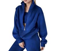 Completi da Donna 2 Pezzi Tuta Sportiva Maniche Lunghe Fitness Cotone Felpa in Pile Calda Pullover Elegante Oversize Pantalone a Gamba Larga Autunno Set di con cappuccio Tute Palestra Invernale
