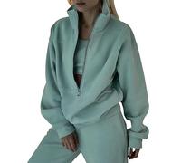 Completi da Donna 2 Pezzi Tuta Sportiva Maniche Lunghe Fitness Cotone Felpa in Pile Calda Pullover Elegante Oversize Pantalone a Gamba Larga Autunno Set di con cappuccio Tute Palestra Invernale