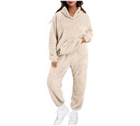 Completi da Donna 2 Pezzi Tuta Sportiva Tute Casual Leggera due Completo Palestra Felpa Senza Cappuccio e Pantalone Casa Curvy Taglie Forti Ginnastica