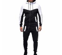 Completi da Uomo Sportivi Zip con Cappuccio Autunno E Inverno Tuta 2 Pezzi Giacca Tuta Pantalone Leggera Suit Tute Ginnastica in Felpa Maniche Lunghe Sportive Completo Uomo Tennis Cotone