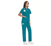 Completi di uniformi chirurgiche da donna, articoli per infermiere, top e pantaloni, uniformi cliniche, abiti da lavoro per saloni di bellezza, spa e ospedali L,M,S,XL,XXLColore unicoTessuto intreccia