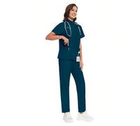 Completi di uniformi chirurgiche da donna, articoli per infermiere, top e pantaloni, uniformi cliniche, abiti da lavoro per saloni di bellezza, spa e ospedali L,M,S,XL,XXLBlocchi di coloreTessuto intr