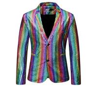 Completi Disco Anni 70 per Uomo | Giacca Completo Anni 70 Discoteca Brillante | Giacca da Uomo Blazer Costume per Adulti per Feste ed Eventi come Matrimonio, Halloween, Natale, Ballo, Compleanno e Tra