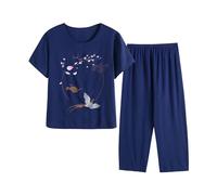 Completi Donna con Pantaloni Eleganti in Cotone e Lino Tute Donna Larghi Taglie Forti Completo Estivo Pantalone E Top Due Pezzi Tuta Anziani Casual Completa Maniche Corte Leggera Curvy Set 2 Pezzi