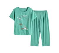 Completi Donna con Pantaloni Eleganti in Cotone e Lino Tute Donna Larghi Taglie Forti Completo Estivo Pantalone E Top Due Pezzi Tuta Anziani Casual Completa Maniche Corte Leggera Curvy Set 2 Pezzi