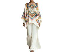 Completi Donna Estivo 2026 Elegante Complete Lino Boho Chic Top Kaftano Vintage e Pantaloni Larga Tute Curvy Completo Cerimonia Leggero Taglie Forti Tuta Spiaggia Vacanze Primaverile Set Mode