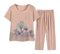 Completi Estivi Donna 2 Pezzi Tute Da Ginnastica Da Donna Estiva Cotone Pantalone E Top Due Pezzi Tuta Anziani Completa Casual Curvy Tracksuit Tuta Da Casa Offerta Completo Larghi Saldi Sportiva