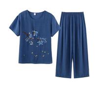Completi Estivi Donna 2 Pezzi Tute Da Ginnastica Da Donna Estiva Cotone Pantalone E Top Due Pezzi Tuta Anziani Completa Casual Curvy Tracksuit Tuta Da Casa Offerta Completo Larghi Saldi Sportiva