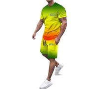 Completini Uomo Estivi Taglio comodo e rilassato Estiva Maniche Corte Set Completo Pratico e funzionale Set 2 Pezzi Traspirante Casual Fitness Elastico Completo per la casa Beach Party Summer Holiday
