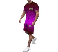 Completini Uomo Estivi Taglio comodo e rilassato Estiva Maniche Corte Set Completo Pratico e funzionale Set 2 Pezzi Traspirante Casual Fitness Elastico Completo per la casa Beach Party Summer Holiday