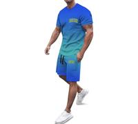 Completini Uomo Estivi Taglio comodo e rilassato Estiva Maniche Corte Set Completo Pratico e funzionale Set 2 Pezzi Traspirante Casual Fitness Elastico Completo per la casa Beach Party Summer Holiday
