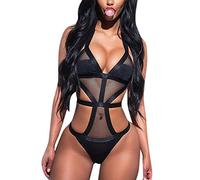 Completino Babbo Natale Donna Completino Donna Bathing Bikini Deep Set Donne Suit V Spiaggia Swimsuit Hollow Bra Sexy Swimwear Sexy Lingerie Hot Lingerie Hot Sesso Black L