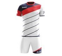 Zeus Kit Completo Lybra Calcio Uomo Manica Corta Bianco/Rosso/Blu M