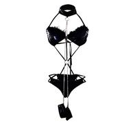 Completino Intimo Donna Sexy Hot Latex Babydoll Camicia da Notte in Pizzo Mini Monokini Perizoma Notte Pigiama Sleepwear G-String Completini Sexy Hot per Sesso