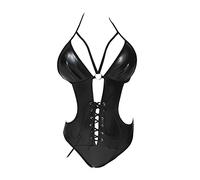 Completino Intimo Donna Sexy Hot Latex Babydoll Camicia da Notte in Pizzo Mini Monokini Perizoma Notte Pigiama Sleepwear G-String Completini Sexy Hot per Sesso