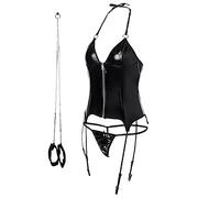 Completino Intimo Donna Sexy Hot Latex Babydoll Camicia da Notte in Pizzo Mini Monokini Perizoma Notte Pigiama Sleepwear G-String Completini Sexy Hot per Sesso