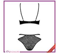 Completino Intimo Lucido con Trama Leopardata - Lingerie Sexy Donna Trasparente