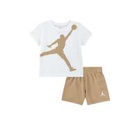 Completino Jordan sportivo bianco e beige per bambino e bambina con stampa logo