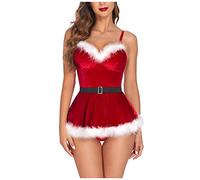 Completino Sexy Donna Sexy Shop Negozio Online Tute Natalizie Da Pigiami Lingerie Senza Maniche Maschera Donna Hot Per Sesso Provocante Red Xxxl