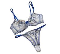 Completino Sexy Lingerie in Rete Trasparente con Ricami Floreali per Donna,Elegante e Comoda,Abbigliamento Casual per la casa 1991
