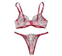 Completino Sexy Lingerie in Rete Trasparente con Ricami Floreali per Donna,Elegante e Comoda,Abbigliamento Casual per la casa 1991