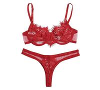 Completino Sexy Natalizia Donna - Sexy Hot Natale per Sesso Aperto Completi Intimi Babydoll Rosso Natalizia Bikini Set di Biancheria Vestito Natale Donna Curvy Miss Babbo Natale Cosplay Vestito