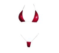Completino Sexydonna Hard Donna Sexy Rosso Pizzo Bikini Sexy con Set A Tre Punti Bikini Divertente con Set A Tre Punti Lingerie Hot per Donna Natale Completino Red One Size