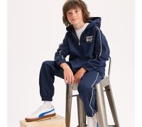 Completo 2 pezzi, felpa con cappuccio e pantaloni da jogging, in tessuto felpato Blu 5 anni - 108 cm Tinta unita