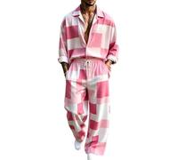 Completo 2 pezzi Uomo Camicia collo dritto pantalone con coulisse tuta