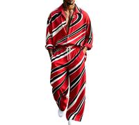 Completo 2 pezzi Uomo Camicia collo dritto pantalone con coulisse tuta