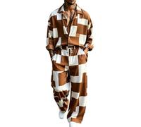 Completo 2 pezzi Uomo Camicia collo dritto pantalone con coulisse tuta