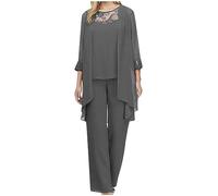 Completo 3 Pezzi Donna Chiffon Slim Fit Business Blazer d'Affari Elegante Ufficio Cappotto Giacca e Pantaloni e Crop Top Set Tuta Abiti Casual Da Lavoro Per Le Donne Eleganza Outfits