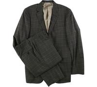 Completo A Quadri Marrone Hart Schaffner Marx 44 Lungo / 38W x Non Rifinito