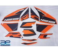 Completo Adesivo Decalcomania Sticker Kit Arancione Serbatoio Per KTM RC 125