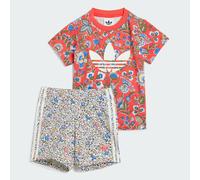 Completo adidas Originals x Liberty London Short Tee Kids Semi Lucid Red / Multicolor 0-3M