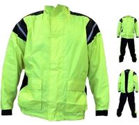 COMPLETO ANTIPIOGGIA ANTIACQUA MOTO SCOOTER IMPERMEABILE GIACCA PANTALONI FLUO