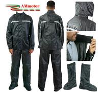 KIT Antipioggia Moto Completo Impermeabile Copriscarpe Giacca Pantalone TG M