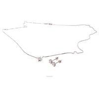 completo Argento 925 collana griffe 4mm + orecchini punto luce zirconi abbinati