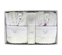 Set Completo Bagno Accappatoio Asciugamani Ferlen Stefania 8 pz Made in Italy