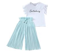 Completo Bambina 2 Pezzi Estivo Neonato Set T-Shirt e Pantaloncini per Il Tempo Libero di con Tuta da Ginnastica Abiti Bambini Gioco Taglie 6 a 14 Anni