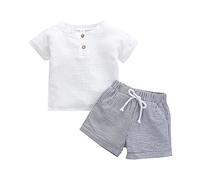 Completo Bambina 2 Pezzi,Moda Due Pezzi Ragazze Completivi da Estivi T-Shirt Maniche Corte Ricamate Stampa Righe Estive Abbigliamento Sportiva per Neonato 1-4 Anni