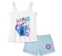 Completo bambina Disney Frozen Elsa estivo maglia e short in cotone 7093